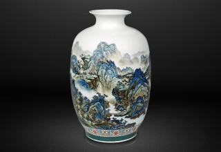 《千里江山图》艺术瓷瓶